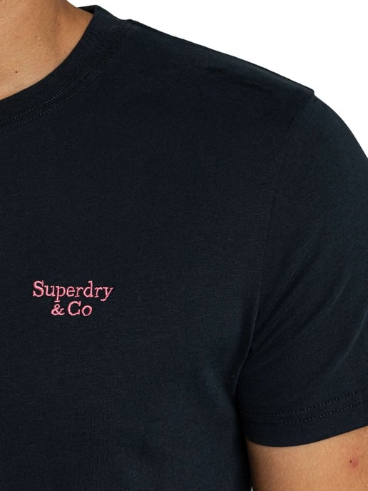 Superdry Essential Serif Logo T-Shirt, Blau - Image 4