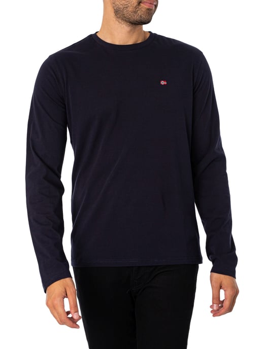 Napapijri Salis Langarm-T-Shirt, Blau - Image 1