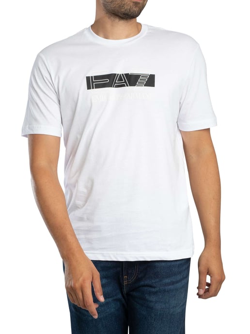 EA7 T-Shirt Mit Markengrafik, Weiß - Image 2