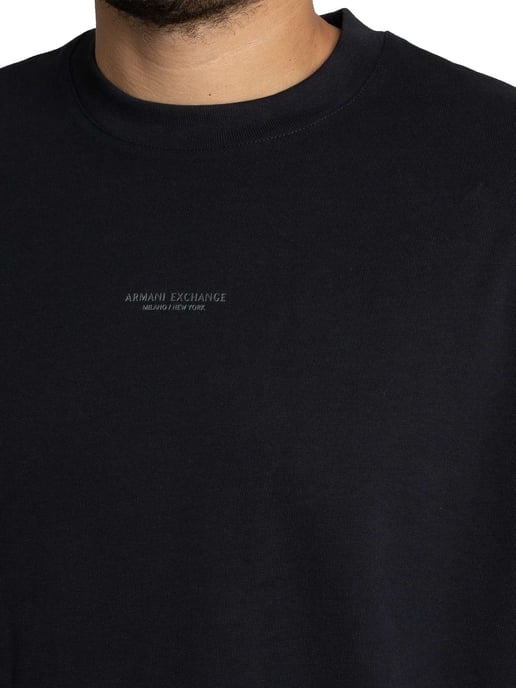Armani Exchange Komfort-T-Shirt Mit Logo In Der Mitte, Blau - Image 4