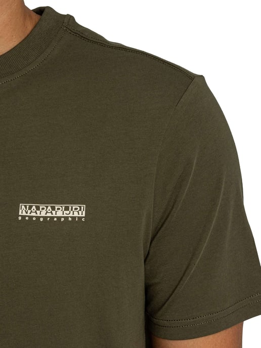 Napapijri Kleines Box-T-Shirt, Grün - Image 4