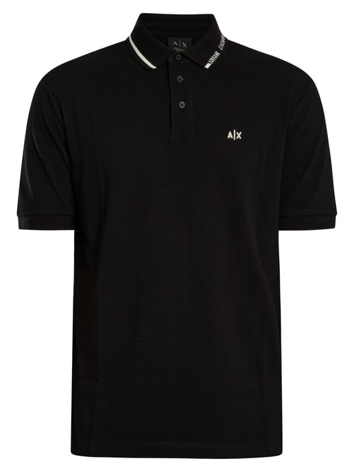 Armani Exchange Poloshirt Mit Kragenverzierung, Schwarz - Image 6