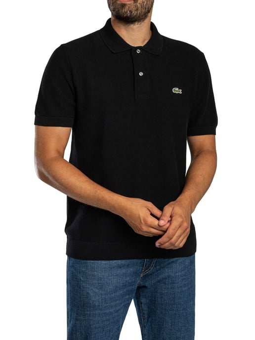 Lacoste Gestricktes Logo-Poloshirt, Schwarz - Image 2