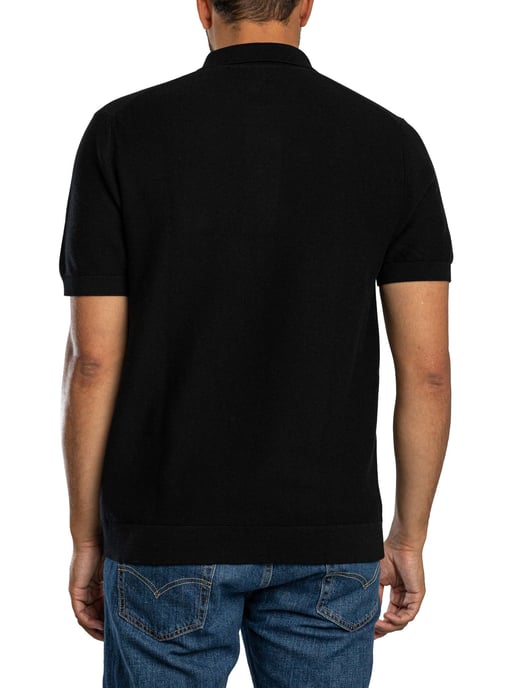 Lacoste Gestricktes Logo-Poloshirt, Schwarz - Image 3