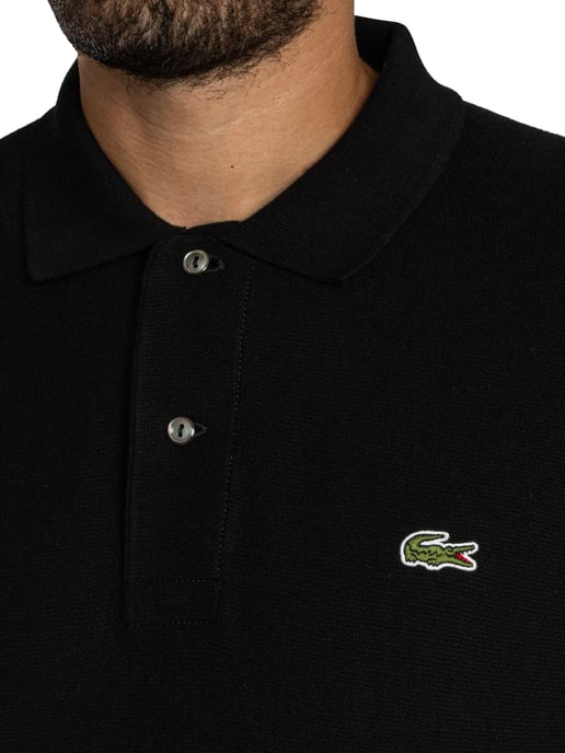Lacoste Gestricktes Logo-Poloshirt, Schwarz - Image 4