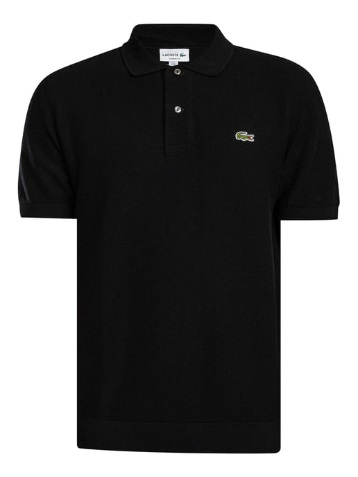 Lacoste Gestricktes Logo-Poloshirt, Schwarz - Image 5