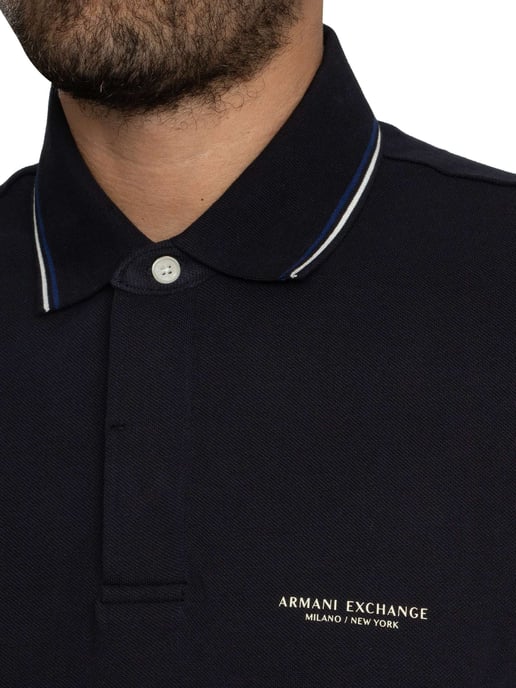 Armani Exchange Logo-Polo-Shirt, Blau - Image 4