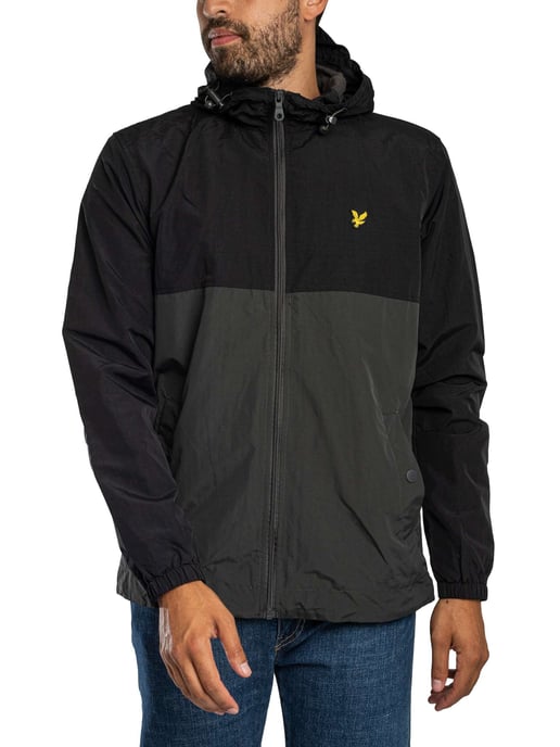 Lyle & Scott Farbblock-Jacke Mit Reißverschluss, Schwarz - Image 1