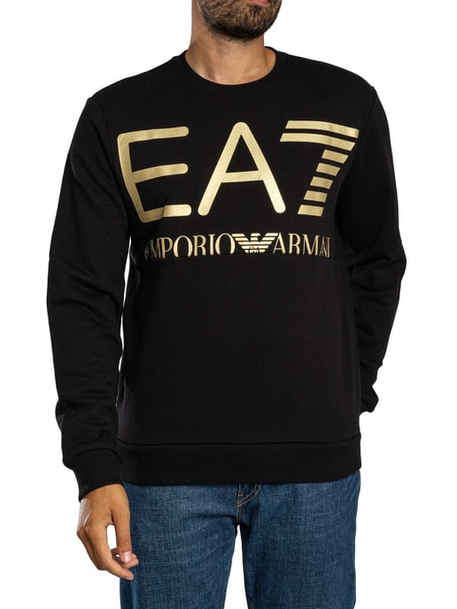 EA7 Sweatshirt Mit Großem Logo-Grafik, Schwarz - Image 1