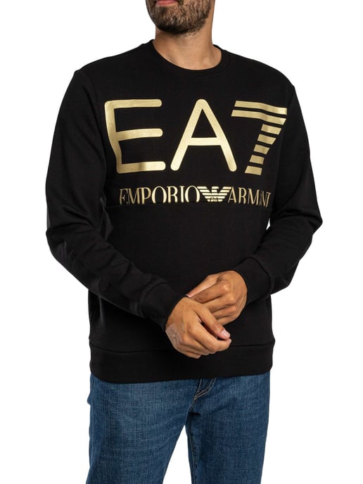 EA7 Sweatshirt Mit Großem Logo-Grafik, Schwarz - Image 2