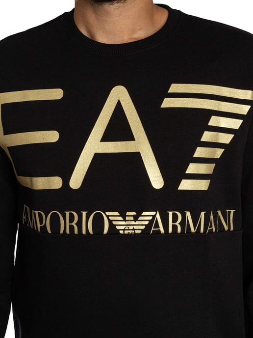 EA7 Sweatshirt Mit Großem Logo-Grafik, Schwarz - Image 4