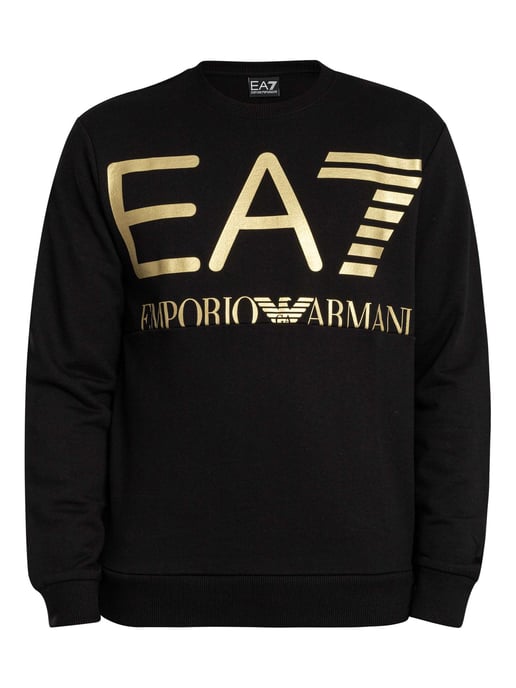 EA7 Sweatshirt Mit Großem Logo-Grafik, Schwarz - Image 6