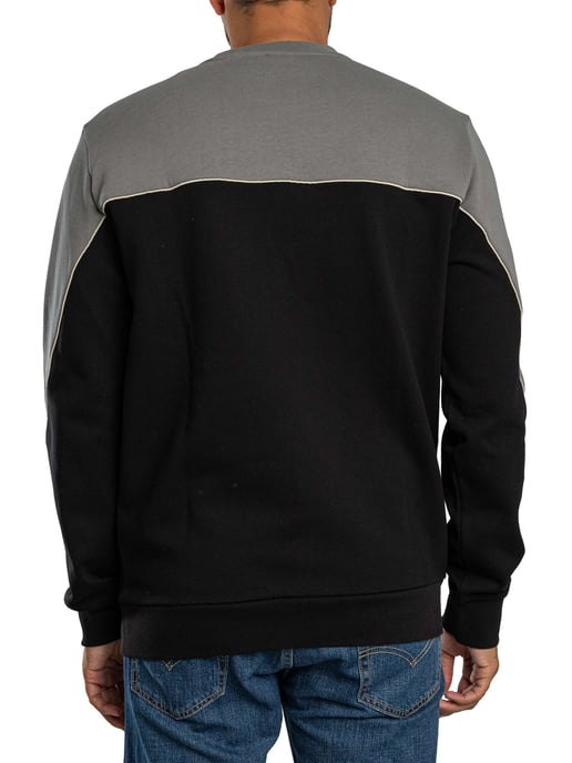 EA7 Zweifarbiges Sweatshirt, Schwarz - Image 3