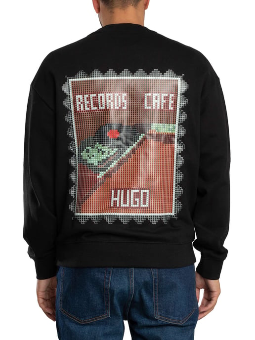 HUGO Durec Sweatshirt Mit Rückengrafik, Schwarz - Image 3