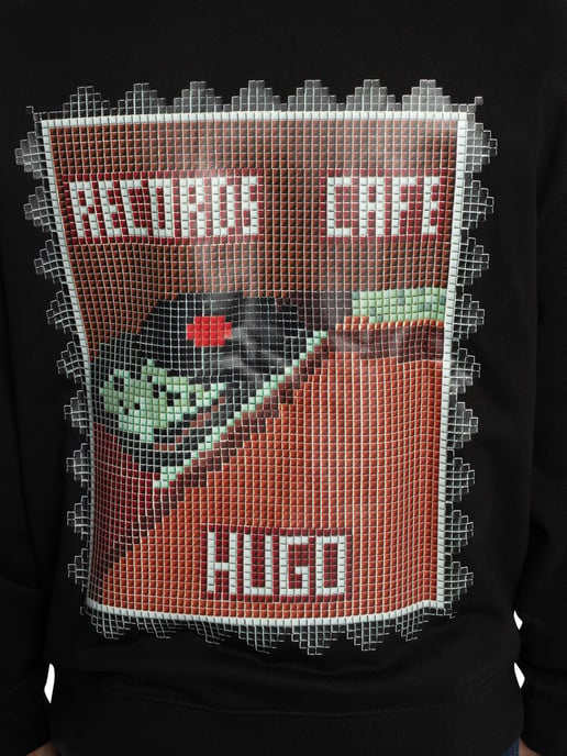 HUGO Durec Sweatshirt Mit Rückengrafik, Schwarz - Image 5