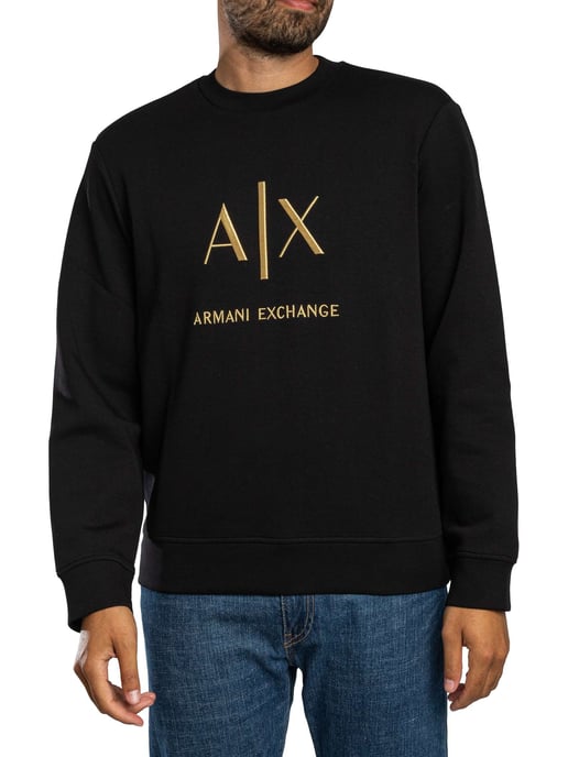 Armani Exchange Sweatshirt Mit Logo-Grafik, Schwarz - Image 2