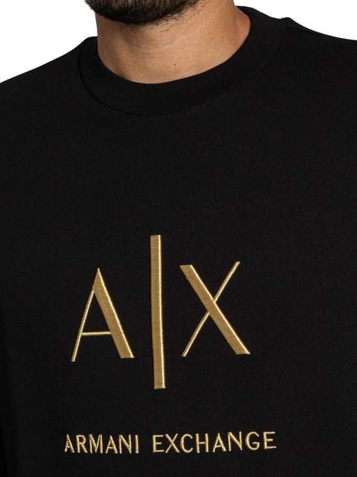 Armani Exchange Sweatshirt Mit Logo-Grafik, Schwarz - Image 4