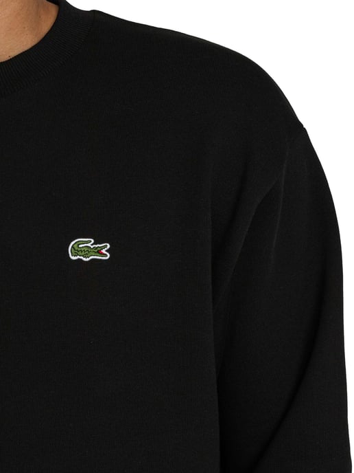 Lacoste Sweatshirt Aus Baumwollfleece, Schwarz - Image 4
