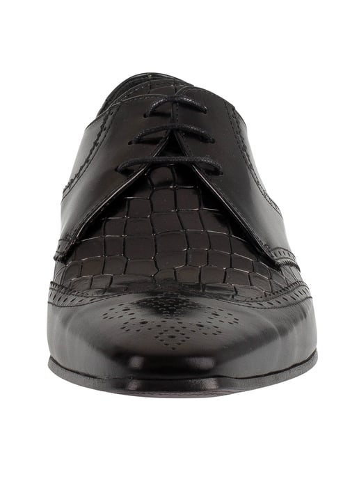 Jeffery West Leder Derby Schuhe, Schwarz - Image 4