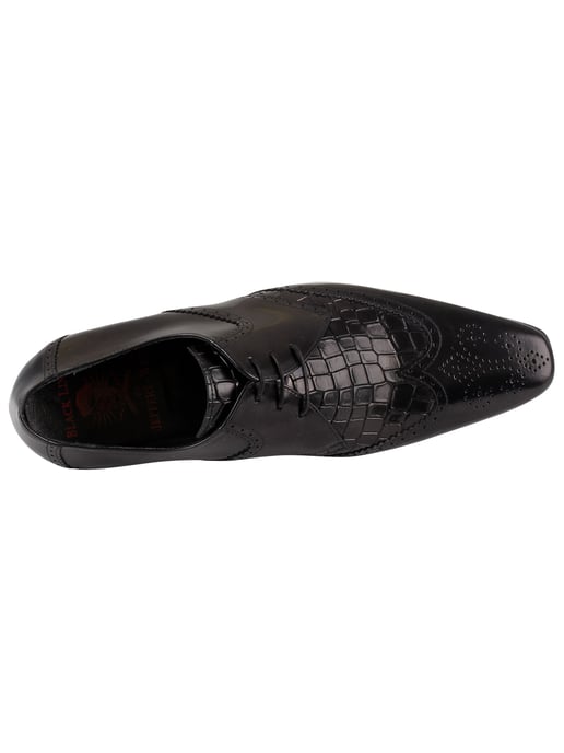 Jeffery West Leder Derby Schuhe, Schwarz - Image 6