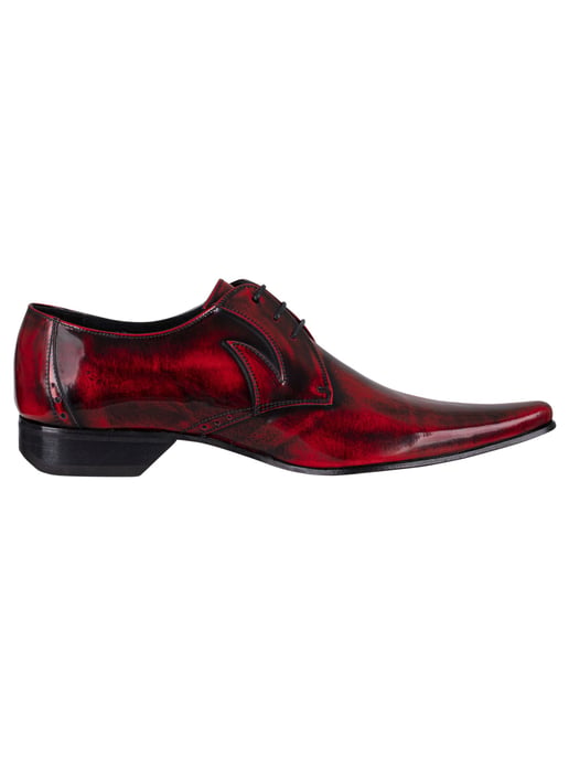 Jeffery West Derby Lederschuhe, Rot - Image 3
