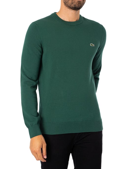 Lacoste Rundhalsstrick Aus Bio-Baumwolle, Grün - Image 2