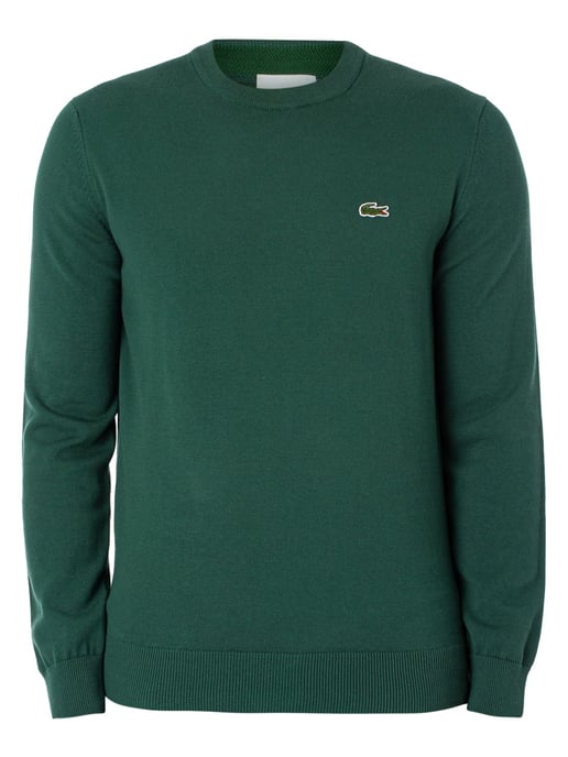Lacoste Rundhalsstrick Aus Bio-Baumwolle, Grün - Image 6