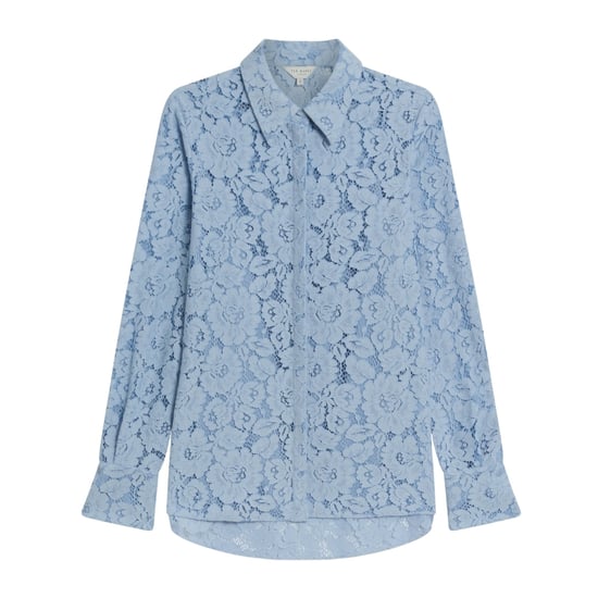 Ted Baker Gennoa Longline Spitzenhemd, Blau - Image 1
