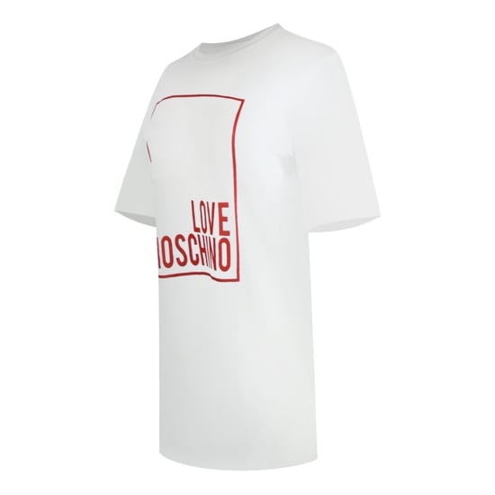 Love Moschino Large Box Logo Oversized White Mini T-shirt Dess - Image 2