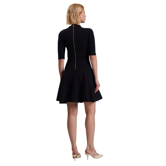 Ted Baker Lilano Kleid Aus Geripptem Strick Mit Knopfdetails In Marineblau - Image 3