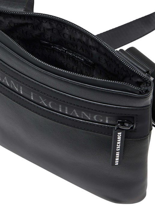 Armani Exchange Flache Umhängetasche, Schwarz - Image 4
