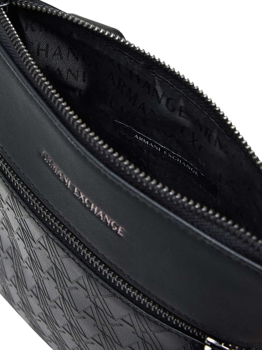 Armani Exchange Flache Umhängetasche, Schwarz - Image 3
