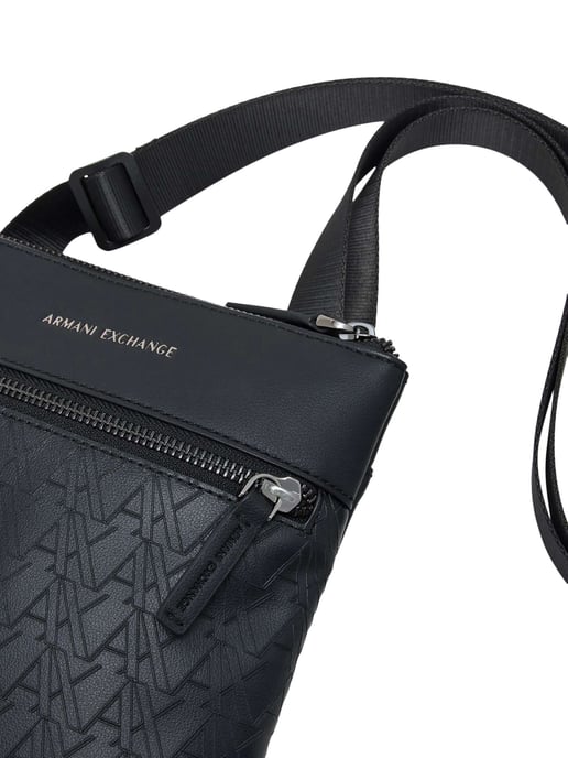 Armani Exchange Flache Umhängetasche, Schwarz - Image 4