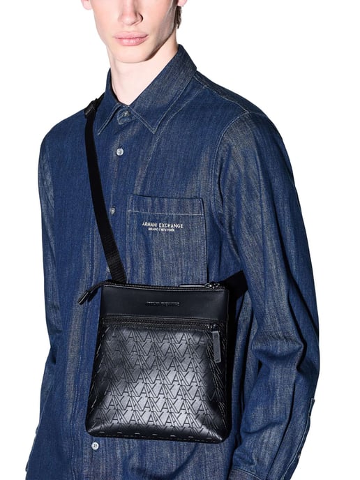 Armani Exchange Flache Umhängetasche, Schwarz - Image 5