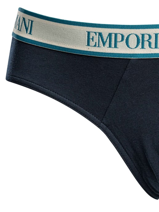 Emporio Armani 3 Pack Cotton Stretch Slip, Blau - Image 3