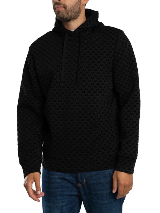 Armani Exchange Pullover-Hoodie Mit Logomuster, Schwarz - Image 2