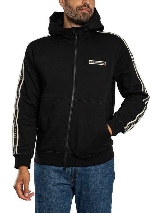 EA7 Hoodie Mit Reißverschluss Und Box-Logo, Schwarz - Image 2