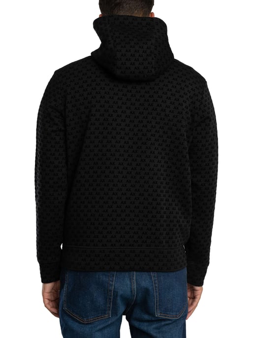 Armani Exchange Pullover-Hoodie Mit Logomuster, Schwarz - Image 3
