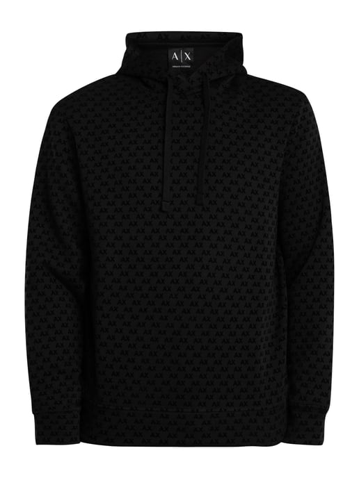 Armani Exchange Pullover-Hoodie Mit Logomuster, Schwarz - Image 5