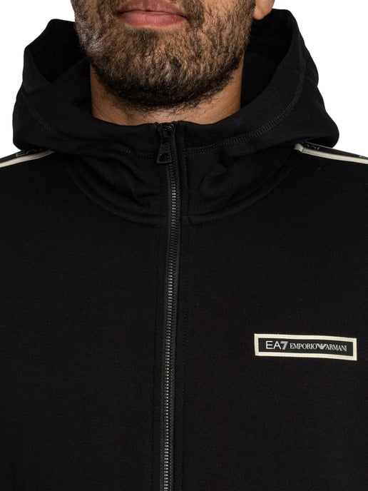 EA7 Hoodie Mit Reißverschluss Und Box-Logo, Schwarz - Image 5