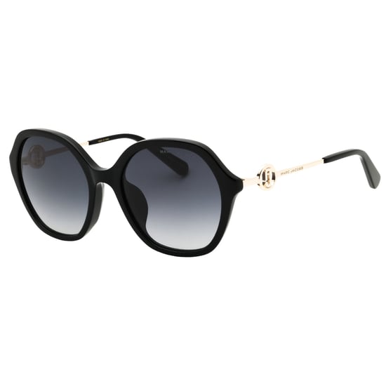 Schwarze Sonnenbrille Von Marc Jacobs Mit Goldenen Details - Image 2