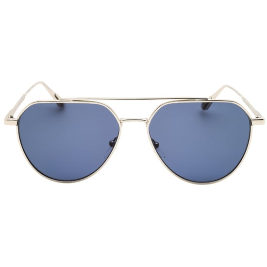 Calvin Klein Sonnenbrille Mit Silbernem Rahmen Und Blauen Gläsern - Image 1