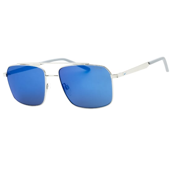 Nike Traveler Strike Sonnenbrille Mit Blauen Verspiegelten Gläsern, Silberfarben - Image 2