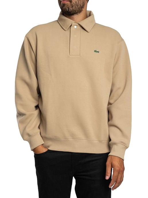 Lacoste Langärmliges Poloshirt Mit Logo, Beige - Image 2