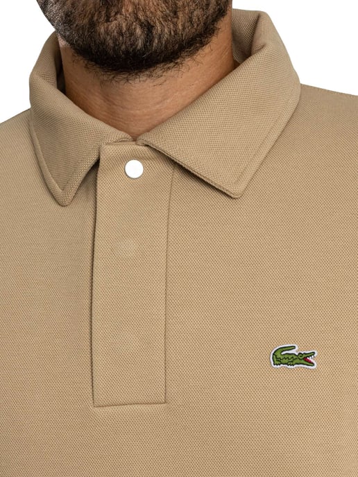 Lacoste Langärmliges Poloshirt Mit Logo, Beige - Image 4