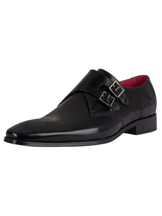Jeffery West Polierte Lederschuhe Mit Schnalle, Schwarz - Image 1