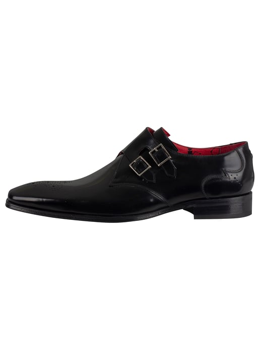 Jeffery West Polierte Lederschuhe Mit Schnalle, Schwarz - Image 2