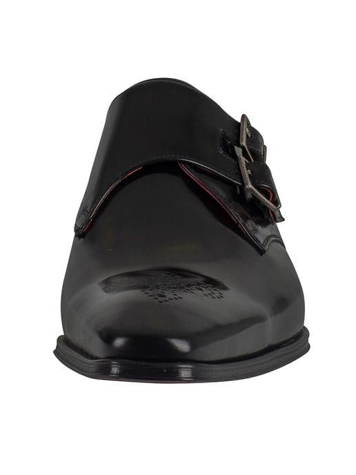 Jeffery West Polierte Lederschuhe Mit Schnalle, Schwarz - Image 4