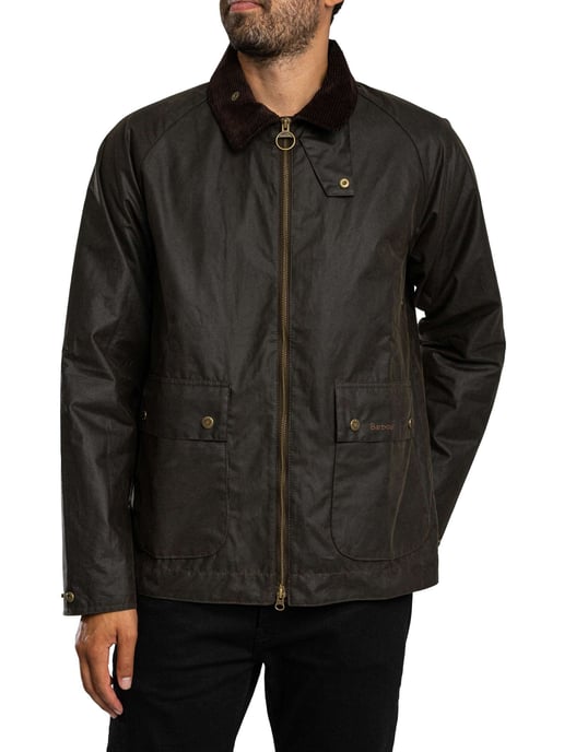 Barbour Kurze Bedale Wachsjacke, Grün - Image 2