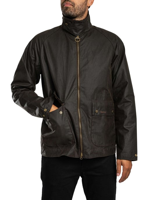 Barbour Kurze Bedale Wachsjacke, Grün - Image 4
